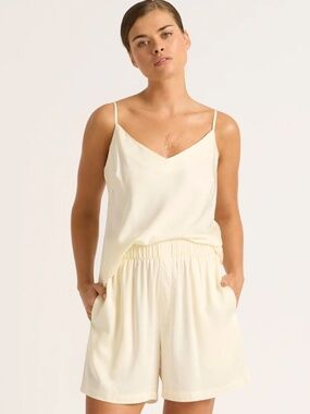 Boody vegan silk sleep shorts in Pearl. Size XL